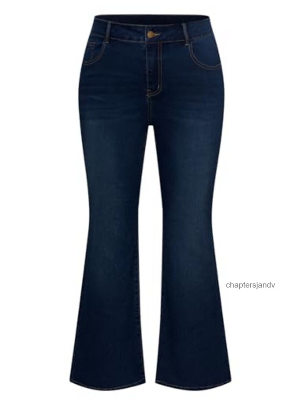 Plus Size High Waist Flared Wide Leg Stretchy Denim Jeans Tummy Control